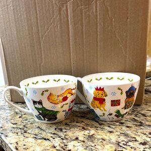 Cat and Dog “”Let’s Pawty” mugs